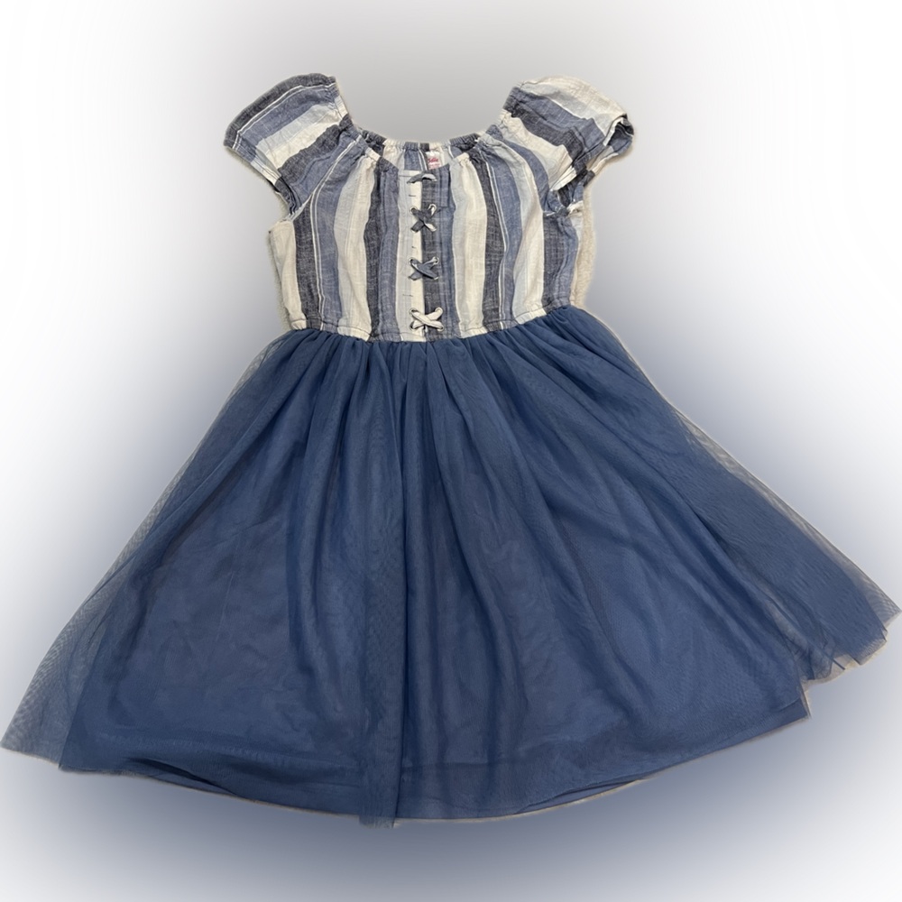 Justice Blue and White Striped Dress